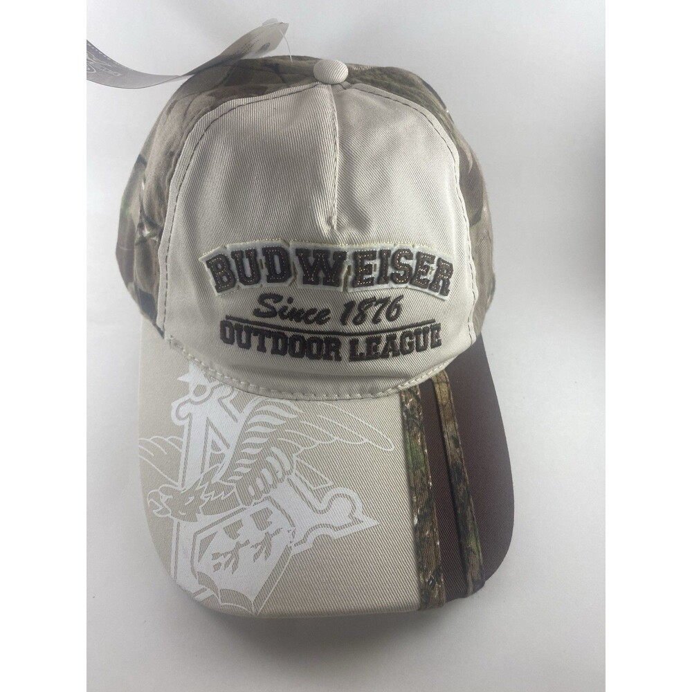 BUDWEISER Outdoor League Adjustable Camo Baseball Hat Since 1876 NWT